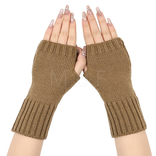 Acrylic Fiber Knitted Mittens Fingerless Gloves PW-WG36FCF-06-1