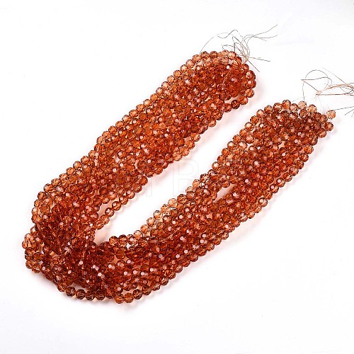 Baking Paint Transparent Glass Beads Strands DGLA-A035-T10mm-A04-1