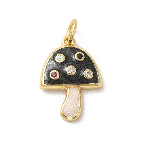 Rack Plating Brass Cubic Zirconia Pendants KK-Z056-31G-1