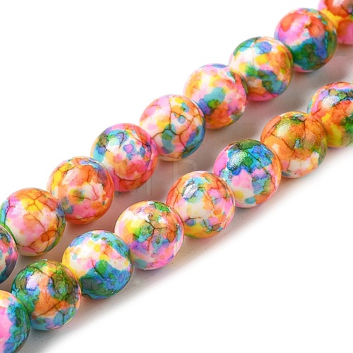 Synthetic Turquoise Dyed Camouflage Beads Strands X-G-E594-24N-A-1