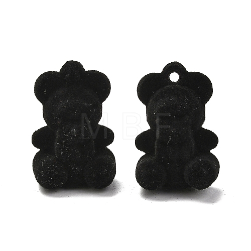 3D Bear Flocky Acrylic Pendants OACR-O003-01A-1