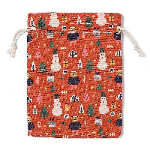 Christmas Theme Cloth Printed Storage Bags ABAG-F010-02B-01-1