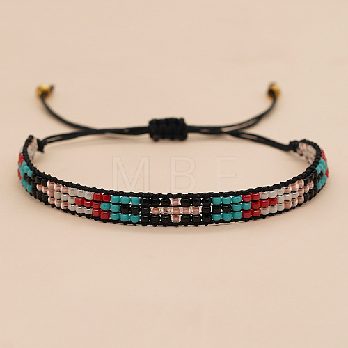 Colorful Miyuki Beaded Cross Mosaic Handmade Braided Bead Bracelets for Women Men BW0958-1