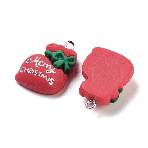 Christmas Theme Opaque Resin Pendants RESI-N039-96-1