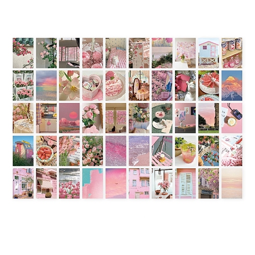 50Pcs 50 Styles Rectangle Paper Self Adhesive Stickers PW-WG56651-03-1