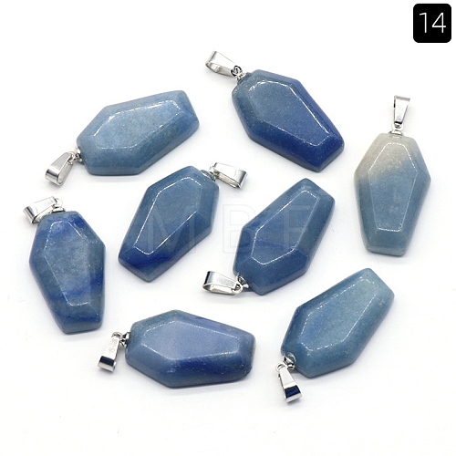 Natural Blue Aventurine Pendants PW-WG38001-14-1