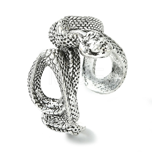 Snake Alloy Open Cuff Rings RJEW-K275-57AS-1