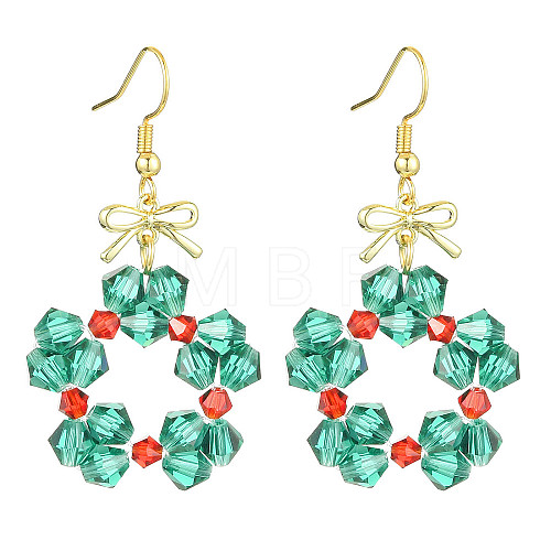 Christmas Theme Imitation Austrian Crystal Dangle Earrings EJEW-TA00468-1