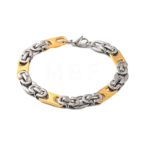 304 Stainless Steel Byzantine Chain Bracelets BJEW-B078-108GP-1