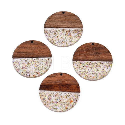 Epoxy Resin & Walnut Wood Pendants RESI-T057-10B-1