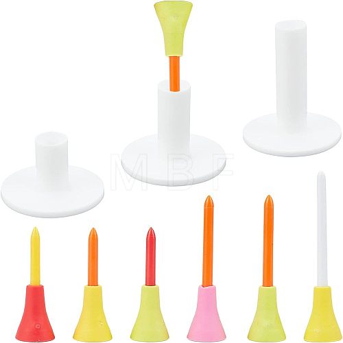 CHGCRAFT 12Pcs Two-tone Plastic Golf Double Tees AJEW-CA0001-62-1