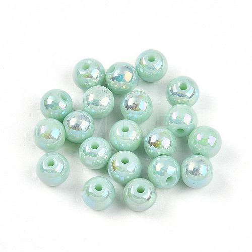 Electroplate Pearlized Glass Pearl Beads EGLA-T021-14A-04-1