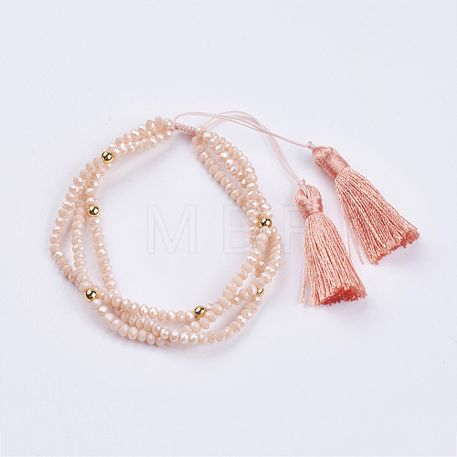 Glass Multi-strand Bracelets BJEW-I237-01D-1