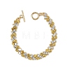 Two Tone Electroplate Glass Seed Beaded Woven Bracelets with OT Clasps for Women BJEW-MZ00349-3