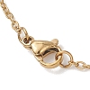 White Round Shell PearlBeaded Pendant 304 Stainless Steel Cable Chain Necklaces for Women NJEW-JN05795-5
