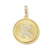 Brass Micro Pave Clear Cubic Zirconia Pendants KK-L253-17G-K-1