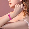 Sparkling Round Glass Braided Bead Bracelet BJEW-SW00082-05-4