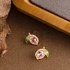 Lemon Brass Cubic Zirconia Stud Earrings FS-WGF100C-01-1