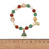 Alloy Enamel Christmas Tree Charm Bracelets BJEW-TA00754-4