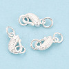 Textured Fish 925 Sterling Silver S-Hook Clasps with Jump Rings STER-T009-10S-1