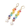 Round 304 Stainless Steel & Glass Seed Beads Dangle Leverback Earrings EJEW-MZ00717-4