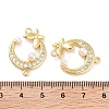 Rack Plating Brass Pave Cubic Zirconia Moon with Butterfly Connector Charms KK-Z064-40G-3