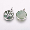 Natural Green Aventurine Pendants X-G-E388-01P-1