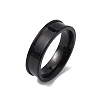 201 Stainless Steel Grooved Finger Ring Settings LS-STAS-WH0027-27D-EB-1