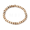 5MM Natural Coconut & Synthetic Turquoise Heishi Beads Stretch Bracelets BJEW-JB14418-3