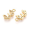 Brass Micro Pave Cubic Zirconia Charms KK-N261-104D-G-2