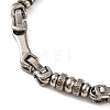 Tarnish Resistant 304 Stainless Steel Rondelle Byzantine Chain Bracelets BJEW-B078-92P-2