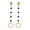 304 Stainless Steel Glass Tassel Stud Earrings EJEW-G453-05G-02-4