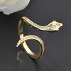 Brass Micro Pave Clear Cubic Zirconia Cuff Rings ZIRC-M117-02G-4