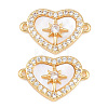 Brass Micro Pave Clear Cubic Zirconia Connector Charms SH-CBA16A6-01G-1