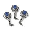 Angel Brass Natural Lapis Lazuli Pendants KK-D361-02AS-16-1