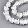 Luminous Handmade Lampwork Silver Foil Beads Strand FOIL-N029-03A-3