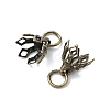 Flower Rack Plating Brass Filigree Bead Cap Bails KK-L102-27AB-2