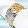 Hammered 304 Stainless Steel Cuff Bangles for Women BJEW-Z177-01GP-02-3