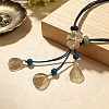Alloy Leaf and Resin Y Pendant Polyester Cord Multi-Strand Necklaces for Women WG03ADA-01-2
