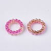 ABS Plastic Imitation Pearl Linking Rings OACR-N005-6mm-07-2