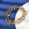 Textured 304 Stainless Steel Rolo Chain Bracelets for Women BJEW-A157-01G-1