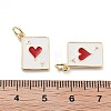 Playing Card Rack Plating Brass Enamel Pendants KK-G512-11G-4