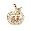 Brass Micro Pave Cubic Zirconia Pendants ZIRC-I356-34G-1