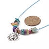 3Pcs 3 Style Sun & Moon & Star Synthetic Turquoise Chips Beaded Pendant Necklaces Set for Women NJEW-JN04221-3