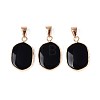 Natural Black Onyx(Dyed & Heated) Pendants G-N349-04A-G-1