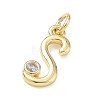 Brass Micro Pave Clear Cubic Zirconia Charms KK-D289-66G-S-2
