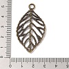 Tibetan Style Alloy Filigree Leaf Pendants X-TIBEP-Q040-023AB-NR-3