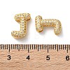 Rack Plating Brass Micro Pave Cubic Zirconia Slide Charms KK-C084-34G-J-3