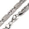 201 Stainless Steel Oval Mariner Link Chain Necklace NJEW-F222-37P-04-2