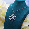 Christmas 304 Stainless Steel Snowflake Pendant Necklaces FS-WG2B4AB-01-3